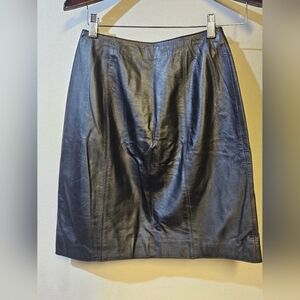 Avon Vintage  Black Leather Mini Skirt